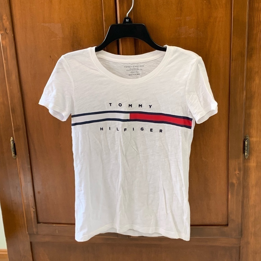Tommy Hilfiger relaxed fit T shirt XXS 16 in pit pit coastal chic